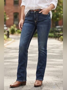 Silver Jeans Co. Calley Slim Bootcut Jeans Size 34x31 Dark Wash Stretch